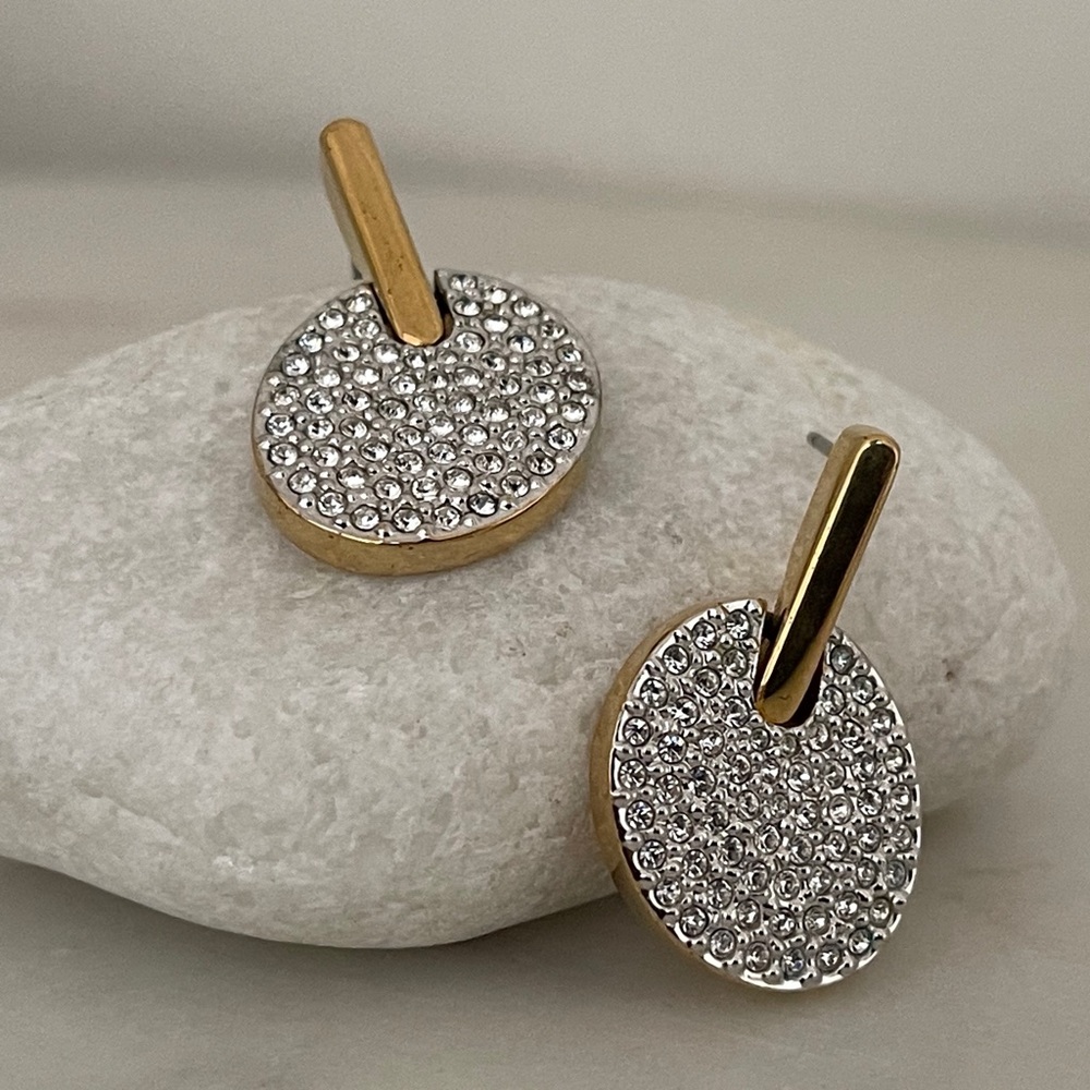 Swarovski Post gold tone earrings.